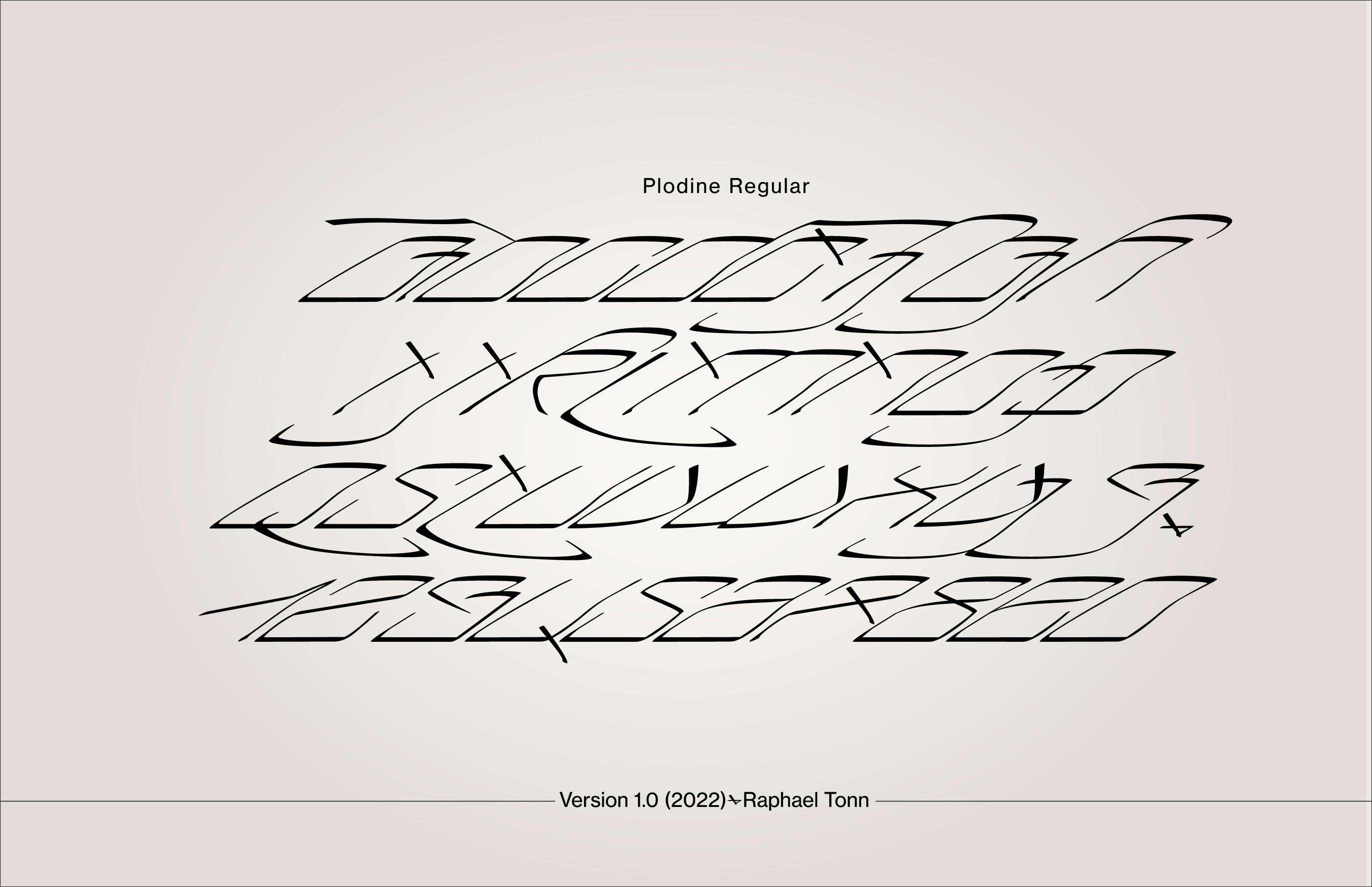 Muster der Schrift »Plodine« von Raphael Tonn